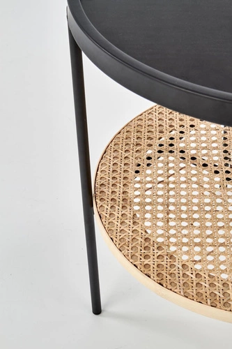 Stolik kawowy Safakis czarny / rattan