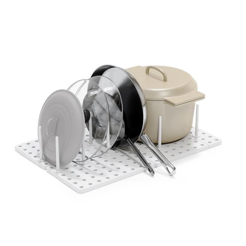 Ociekacz do naczyń Peggy Umbra biały nowoczesny stojący do szuflady z regulacją długości