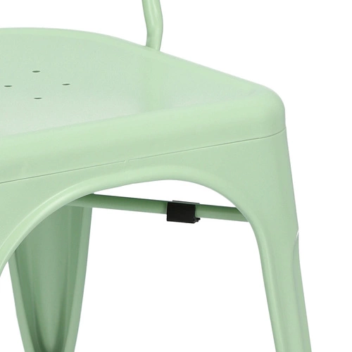 Krzesło metalowe Paris zielone inspirowane Tolix do jadalni i kuchni styl industrialny D2.DESIGN