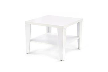 Stolik kawowy Deya S biały kwadratowy z półką nowoczesny do salonu Intesi 70x70 cm