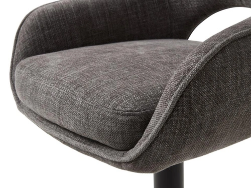 Hoker Cowley szary tapicerowany do kuchni regulowany z oparciem