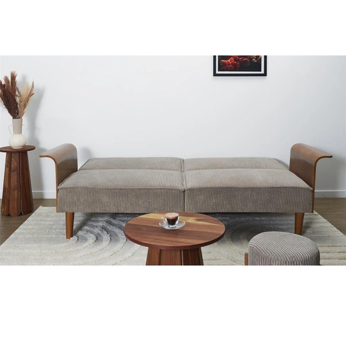 Sofa rozkładana Scott szara sztruksowa 3 osobowa z regulowanym oparciem do salonu Intesi