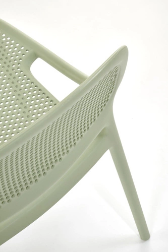 Krzesło Lynette miętowe do jadalni i ogrodu z tworzywa sztucznego, łatwe czyszczenie, sztaplowane