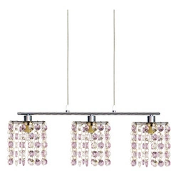 Lampa wisząca szklana Classic fioletowa 3-punktowa do salonu i jadalni nad stół