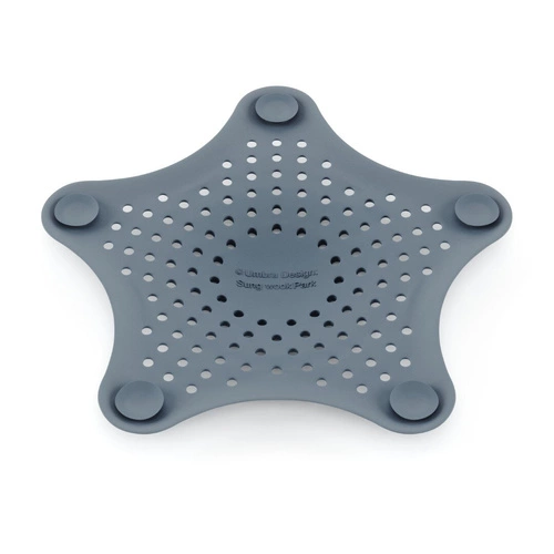 Sitko do zlewu Umbra Starfish gumowe niebieskie z przyssawką do kuchni i łazienki 16 cm