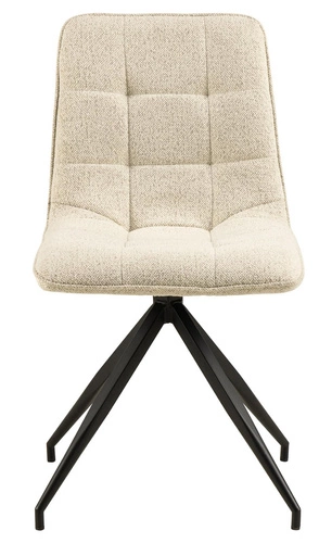 Krzesło tapicerowane Capone Monza do jadalni beżowe nowoczesne na czarnych nogach Actona