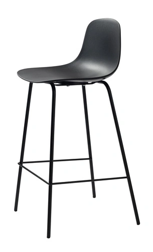 Hoker Whitby czarny nowoczesny z oparciem do kuchni i wyspy 67 cm metalowy