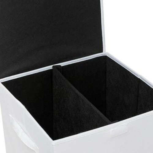 Kosz na pranie do łazienki Colorama 74l biały składany dwukomorowy z MDF i tkaniny 5five