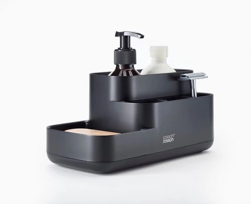 Joseph Joseph EasyStore organizer na kosmetyki do łazienki czarny z przegródkami nowoczesny