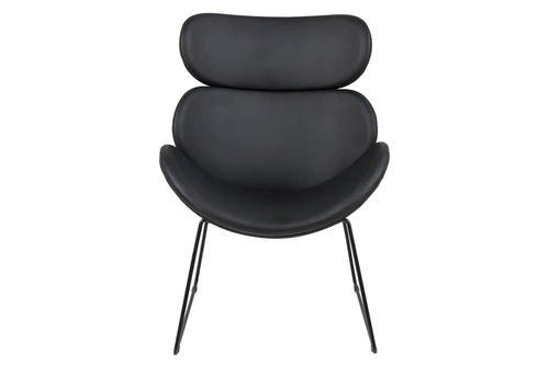 Fotel wypoczynkowy Cazar czarny skóra ekologiczna na płozach loftowy do salonu Actona