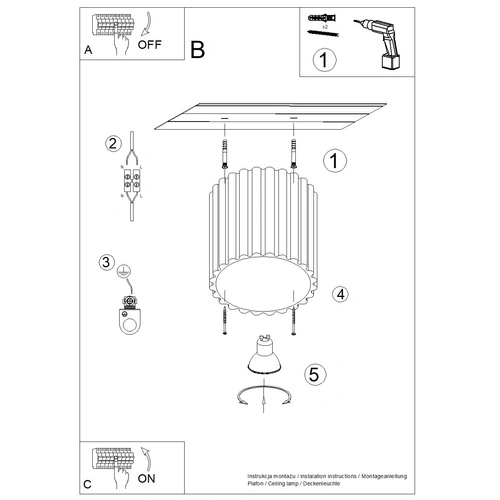 Plafon sufitowy nowoczesny AURA 1 ultramaryna do salonu i kuchni aluminium 10 cm