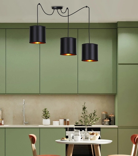 Lampa wisząca Candida p czarny 3x40W E27  abażur czarny
