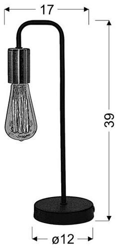 Lampa stołowa Herpe 1x60W E27 czarny