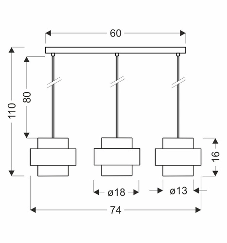 Lampa wisząca Spiega czarna złota 3-punktowa glamour do salonu i nad stół regulowana