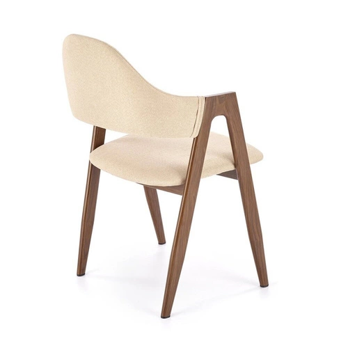 Krzesło tapicerowane Island beżowe z podłokietnikami do jadalni nowoczesne skandynawskie Intesi