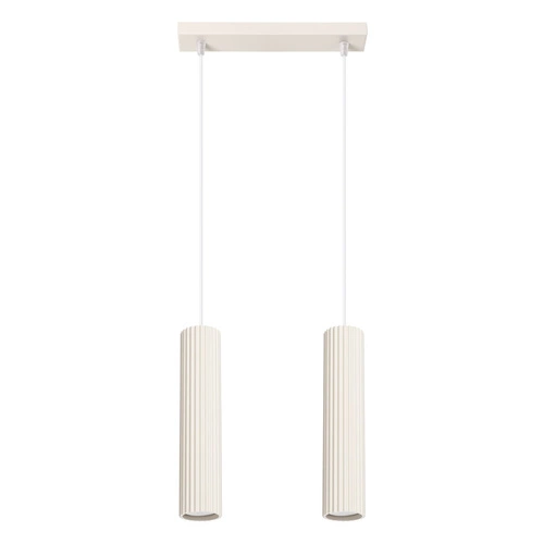Lampa wisząca Karbon 2 beżowa regulowana do salonu i kuchni minimalistyczna aluminium