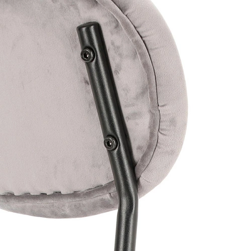 Krzesło tapicerowane Camile Velvet szare welurowe do jadalni i salonu glamour Intesi