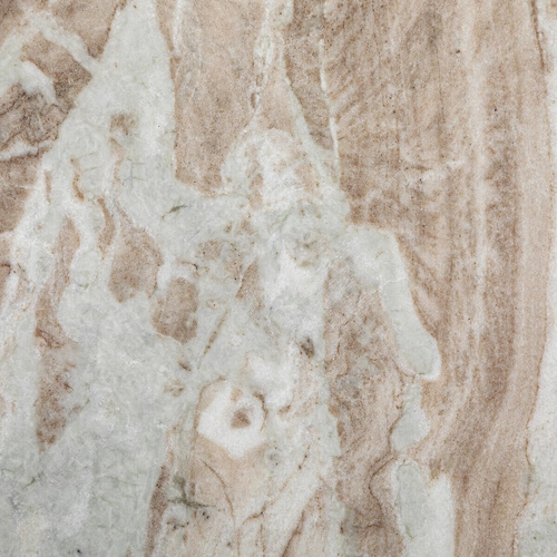 Stolik kawowy okrągły Nema beżowy marmur glamour 36 cm nowoczesny pomocniczy do salonu Atmosphera