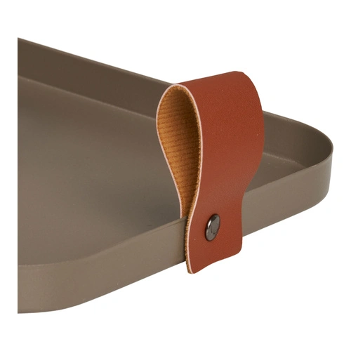 House Nordic zestaw 2 prostokątnych tac stalowych brązowych dekoracyjnych