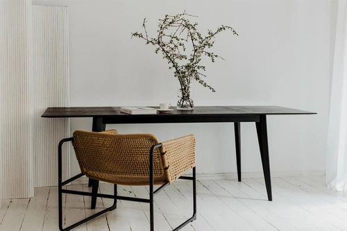 Stół rozkładany do jadalni BORD NORDIFRA czarny nowoczesny 140-200x90 cm drewniany