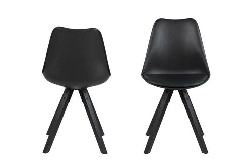 Krzesło do jadalni Dima Actona czarne z tworzywa i drewna łatwe w czyszczeniu nowoczesne