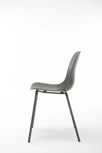 Krzesło do jadalni Whitby oliwkowe nowoczesne z tworzywa na metalowych nogach