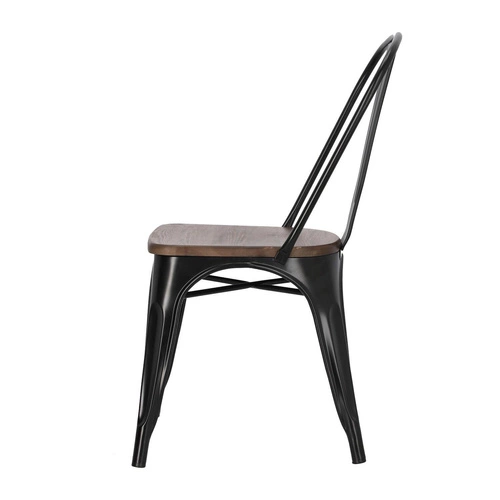 Krzesło do jadalni Paris Wood D2.DESIGN metalowe z drewnianym siedziskiem personalizowany kolor