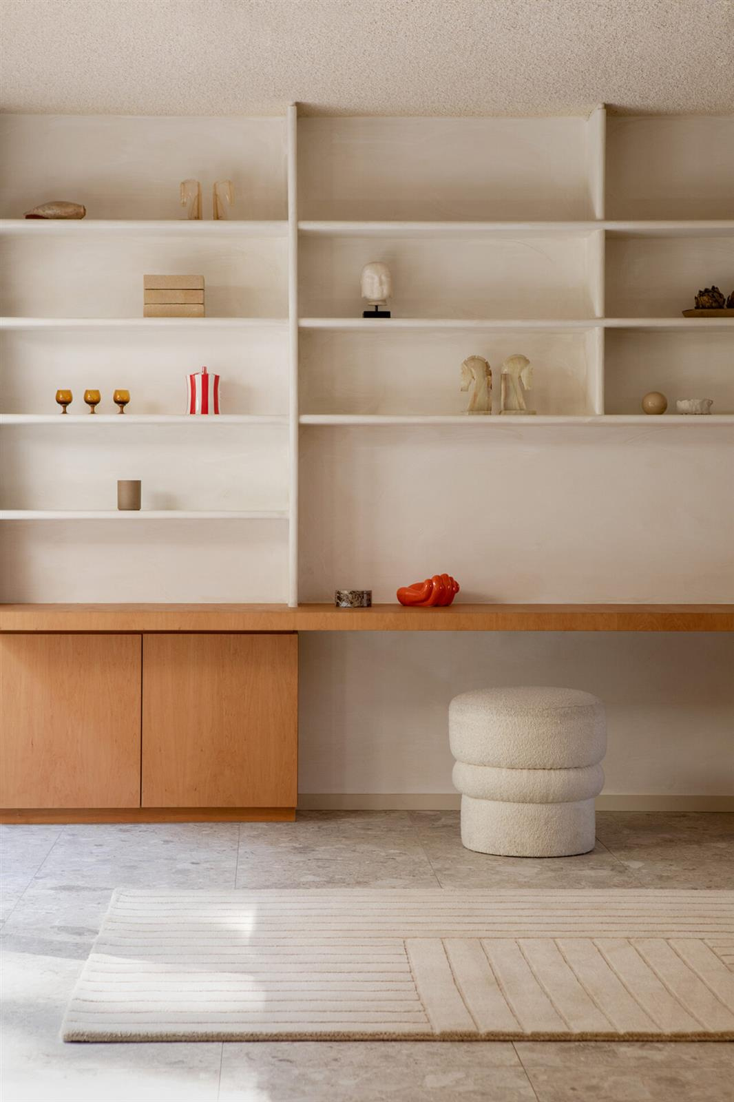 Dywan wełniany do salonu Decor Dune Oyster 140x200 nowoczesny beżowy ręcznie tkany