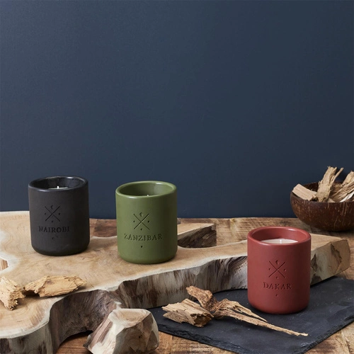 Świeca zapachowa Intesi Earth Dakar terrakota nowoczesna okrągła do salonu 10 cm