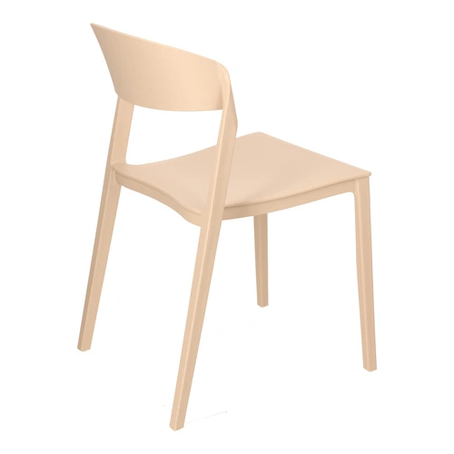 Krzesło Ribbon beżowe z tworzywa nowoczesne krzesło do jadalni i kuchni