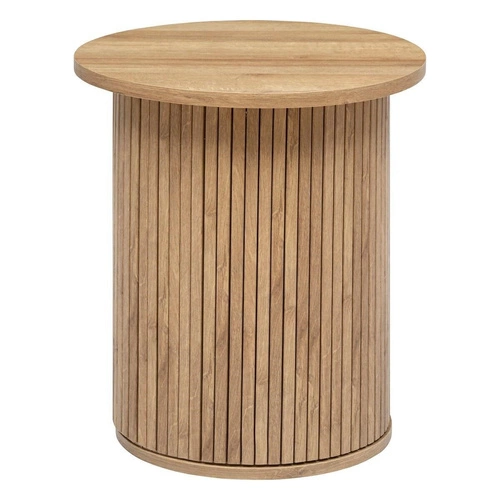 Okrągły stolik kawowy Colva 45 cm do salonu skandynawski drewniany nowoczesny Atmosphera