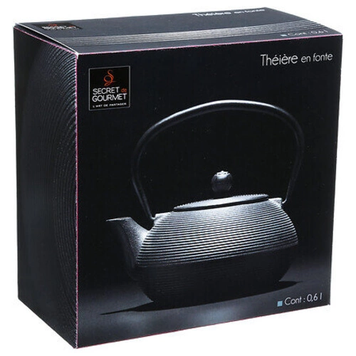 Imbryk żeliwny Marin czarny 600ml do parzenia herbaty z sitkiem 5five simply smart