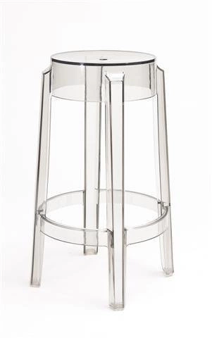 Stołek barowy Duch 75 cm inspirowany Ghost transparentny