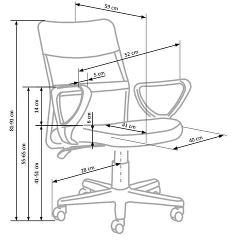 Fotel biurowy ergonomiczny Canaria turkusowy obrotowy do biurka młodzieżowy z podłokietnikami