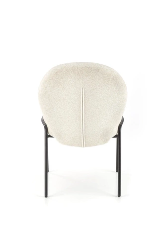 Krzesło tapicerowane Salome kremowe do jadalni nowoczesne skandynawskie z czarnymi nogami Intesi