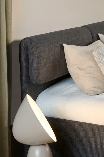 Łóżko tapicerowane Calvi 140x190 do sypialni szare z szufladami