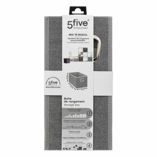 5five simply smart pudełko materiałowe do regału 15x31 cm z uchwytem szare