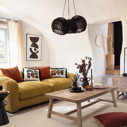 Stolik kawowy drewniany Aeris 130x70 cm prostokątny skandynawski do salonu Atmosphera