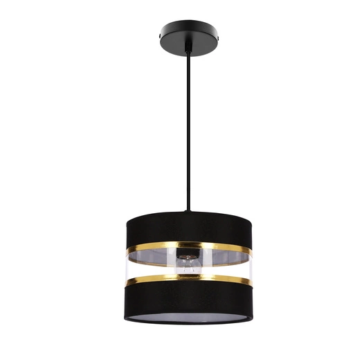Lampa wisząca PANDY czarny 1x40W E27  abażur czarny+złoty