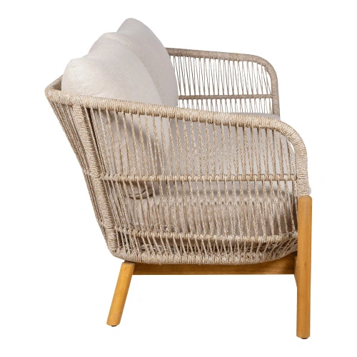 Sofa ogrodowa Terracina dwuosobowa drewniana akacja z poduszkami