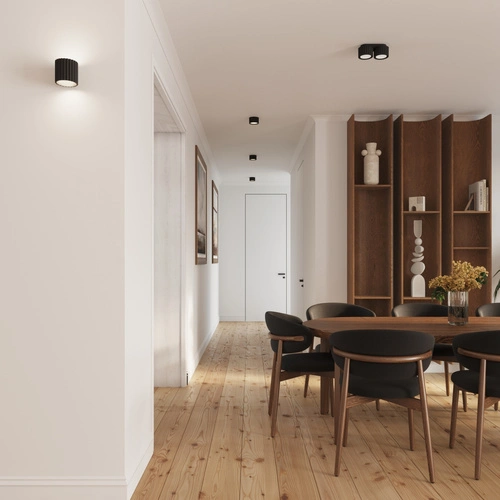 Plafon sufitowy nowoczesny czarny AURA 2 do salonu i kuchni aluminium 2xGX53