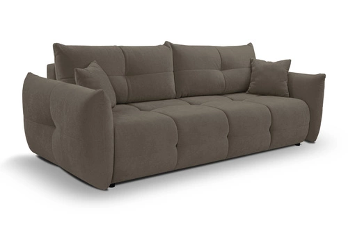 Sofa rozkładana Bode 3 osobowa z pojemnikiem do salonu brązowo-szara nowoczesna