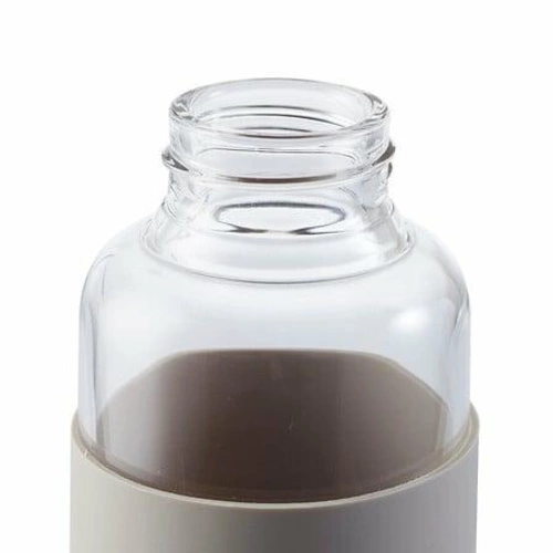 Butelka szklana 500ml z pokrowcem beżowa 5five simply smart na wodę do pracy i na trening