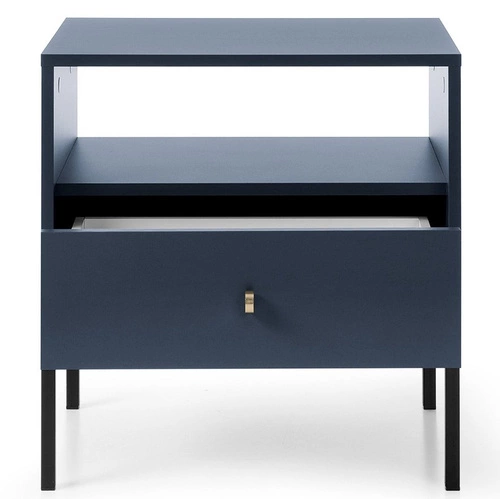 Szafka nocna granatowa 54 cm na wysokich nogach z szufladą Intesi Evora glamour