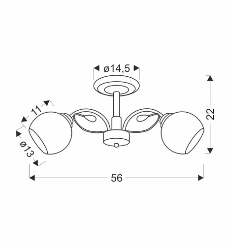 Lampa sufitowa Graphite czarny perłowy  2x40 E27 klosz biały