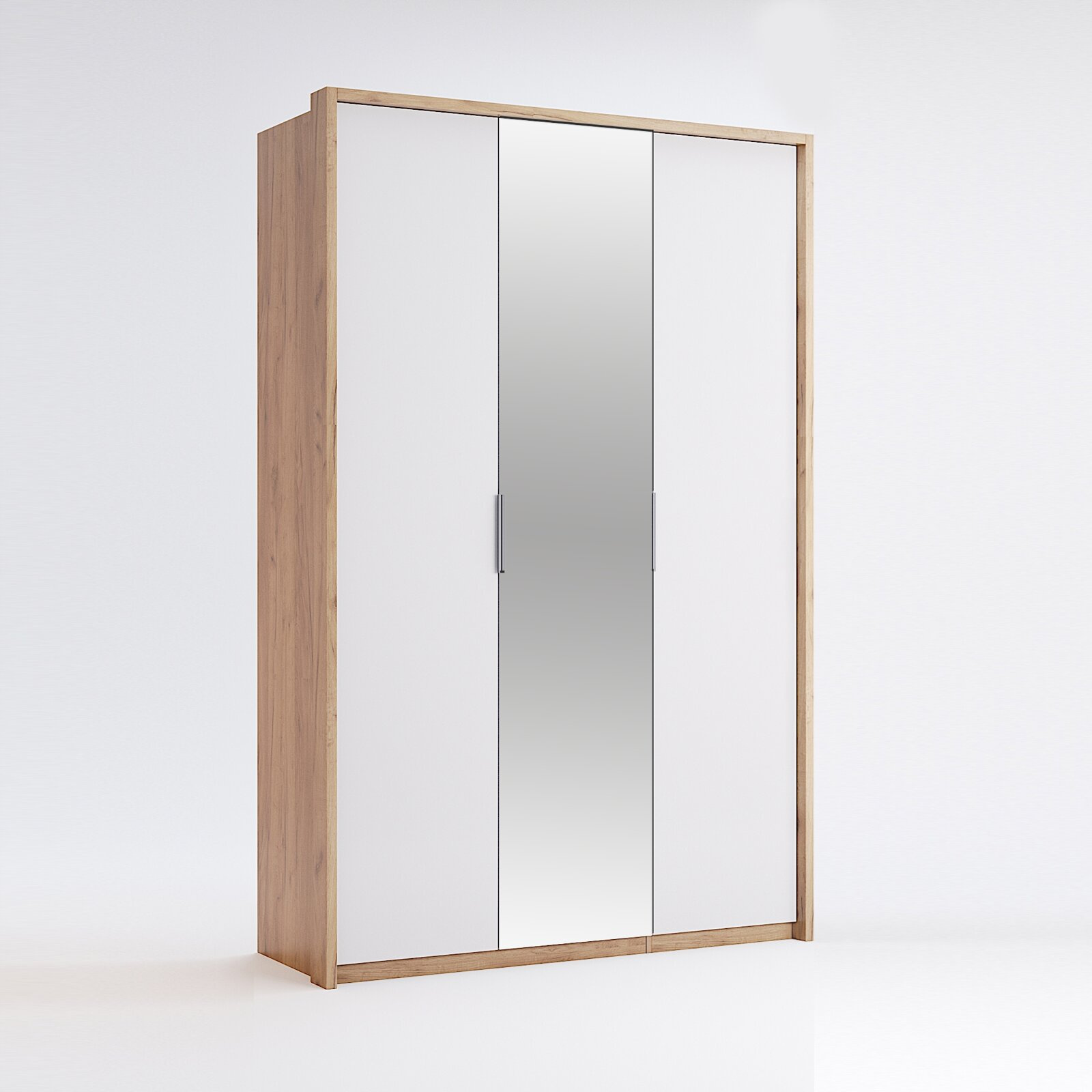Szafa Tissa z lustrem 140cm dąb craft/biały połysk
