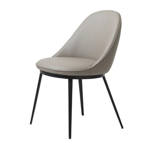 Krzesło tapicerowane Nirro ekoskóra taupe nowoczesne do jadalni i salonu