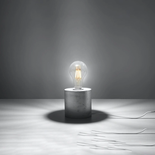 Salgado nowoczesna lampka biurkowa betonowa szara do biura i sypialni Sollux Lighting