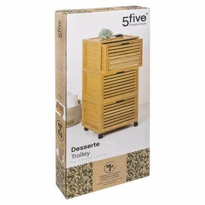 Szafka łazienkowa stojąca Sicela bambusowa z 3 szufladami na kółkach boho 5five simply smart