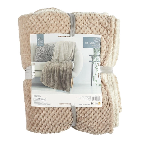 Koc Honey beżowy ciepły i miękki polarowy na łóżko lub kanapę 150x220 cm Intesi